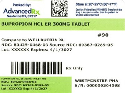 Bupropion HCL ER 300mg #90 - Bupropion HCL ER 300mg 80425 0468 03